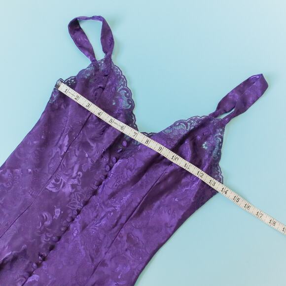 Victoria's Secret Gold Label Purple Satin Button Bodysuit Lingerie Womens Small - Picture 5 of 7